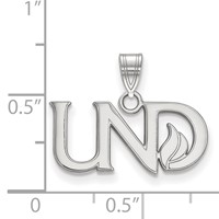 Sterling Silver Rhodium-plated LogoArt University of North Dakota U-n-d Small Pendant view 2