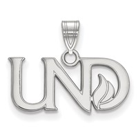 Sterling Silver Rhodium-plated LogoArt University of North Dakota U-n-d Small Pendant view 1