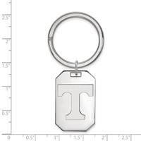 Sterling Silver Rhodium-plated LogoArt University of Tennessee Letter T Key Ring view 2