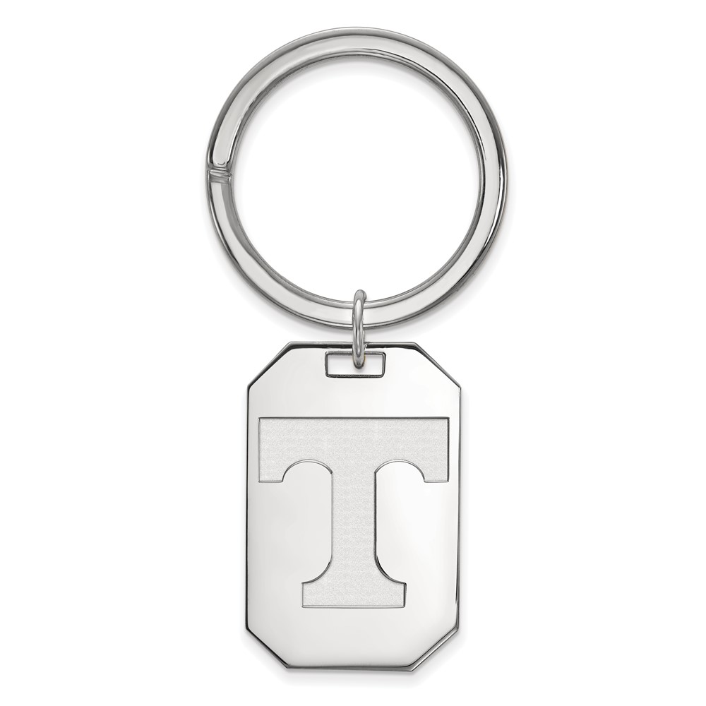 Sterling Silver Rhodium-plated LogoArt University of Tennessee Letter T Key Ring