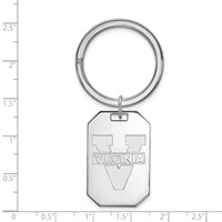 Sterling Silver Rhodium-plated LogoArt University of Virginia Key Ring view 2