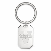 Sterling Silver Rhodium-plated LogoArt University of Virginia Key Ring view 1