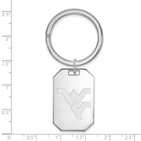 Sterling Silver Rh-plated LogoArt West Virginia University Key Chain view 2