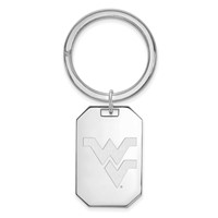 Sterling Silver Rh-plated LogoArt West Virginia University Key Chain view 1