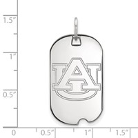 Sterling Silver Rhodium-plated LogoArt Auburn University Small Dog Tag Pendant view 2