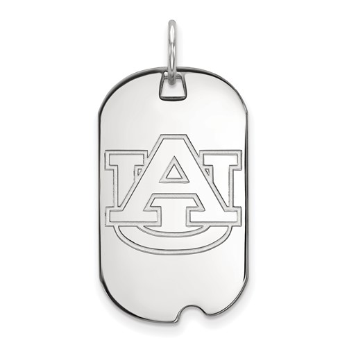 Sterling Silver Rhodium-plated LogoArt Auburn University Small Dog Tag Pendant