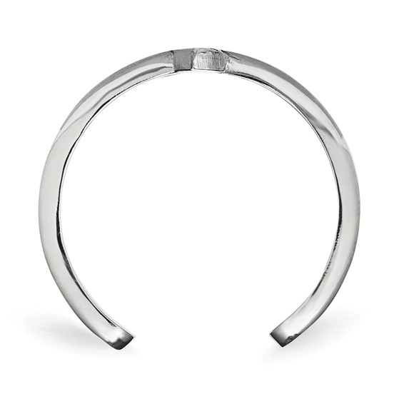 Sterling Silver Rhodium-plated MLB LogoArt St. Louis Cardinals Bird and Bat Toe Ring