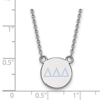Sterling Silver Rhodium-plated LogoArt Delta Delta Delta Sorority Greek Letters Small Color Enamel Pendant Necklace, 18" view 2