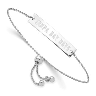 SS/Rh-p Major League Baseball LogoArt Tampa Bay Rays Bar Adjustable Bracelet