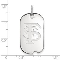 Sterling Silver Rhodium-plated LogoArt Florida State University F-s Small Dog Tag Pendant view 2