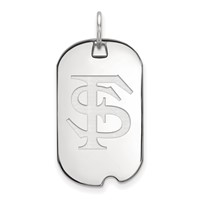 Sterling Silver Rhodium-plated LogoArt Florida State University F-s Small Dog Tag Pendant view 1