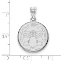 Sterling Silver Rhodium-plated LogoArt Georgia Southern University Large Crest Pendant view 2