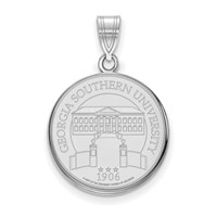 Sterling Silver Rhodium-plated LogoArt Georgia Southern University Large Crest Pendant view 1