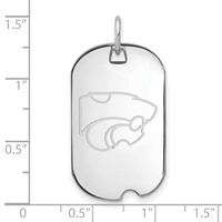 Sterling Silver Rhodium-plated LogoArt Kansas State University Wildcat Small Dog Tag Pendant view 2