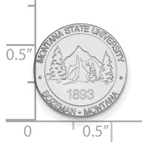 Sterling Silver Rhodium-plated LogoArt Montana State University Crest Lapel Pin view 3