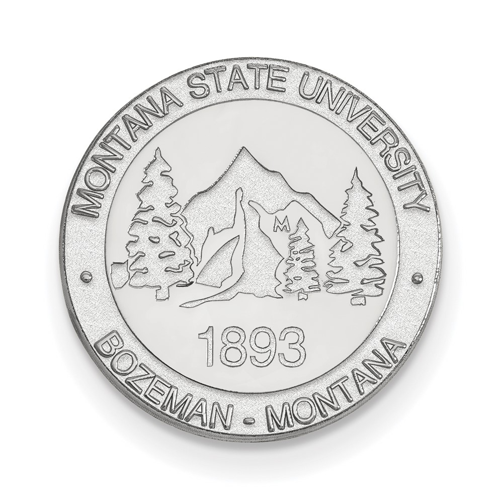 Sterling Silver Rhodium-plated LogoArt Montana State University Crest Lapel Pin
