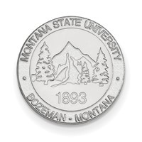 Sterling Silver Rhodium-plated LogoArt Montana State University Crest Lapel Pin view 1