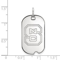 Sterling Silver Rhodium-plated LogoArt North Carolina State University N-c-s Small Dog Tag Pendant view 2