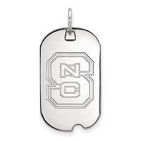Sterling Silver Rhodium-plated LogoArt North Carolina State University N-c-s Small Dog Tag Pendant view 1