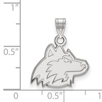 Sterling Silver Rhodium-plated LogoArt Northern Illinois University Huskie Small Pendant view 2