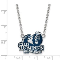 Sterling Silver Rhodium-plated LogoArt Old Dominion University Large Enameled Pendant Necklace, 18" view 2