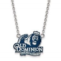 Sterling Silver Rhodium-plated LogoArt Old Dominion University Large Enameled Pendant Necklace, 18" view 1
