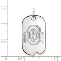 Sterling Silver Rhodium-plated LogoArt the Ohio State University Small Dog Tag Pendant view 2
