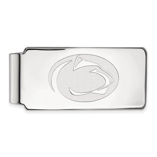 Sterling Silver Rhodium-plated LogoArt Penn State University Lion Money Clip