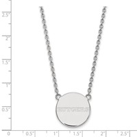 Sterling Silver Rhodium-plated LogoArt Rutgers University Large Disc Pendant Necklace, 18" view 2