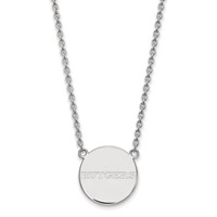 Sterling Silver Rhodium-plated LogoArt Rutgers University Large Disc Pendant Necklace, 18" view 1