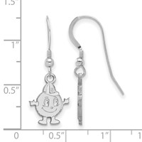 Sterling Silver Rhodium-plated LogoArt Syracuse University Mascot Small Dangle Wire Earrings view 2