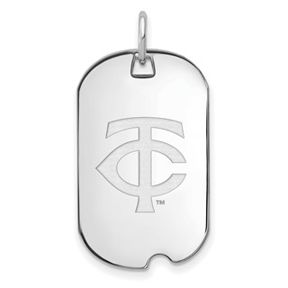 Sterling Silver Rhodium Plated Major League Baseball LogoArt Minnesota Twins Dog Tag Pendant