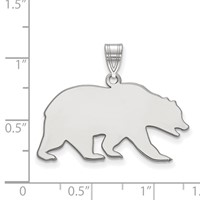 Sterling Silver Rhodium-plated LogoArt University of California Berkeley Bear Large Pendant view 2