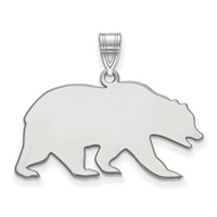 Sterling Silver Rhodium-plated LogoArt University of California Berkeley Bear Large Pendant view 1