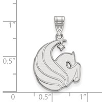 Sterling Silver Rhodium-plated LogoArt University of Central Florida Pegasus Large Pendant view 2