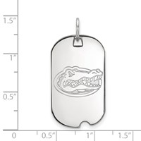 Sterling Silver Rhodium-plated LogoArt University of Florida Gator Small Dog Tag Pendant view 2