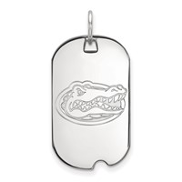 Sterling Silver Rhodium-plated LogoArt University of Florida Gator Small Dog Tag Pendant view 1