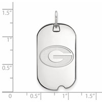 Sterling Silver Rhodium-plated LogoArt University of Georgia Letter G Small Dog Tag Pendant view 2
