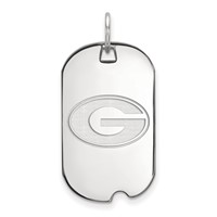 Sterling Silver Rhodium-plated LogoArt University of Georgia Letter G Small Dog Tag Pendant view 1