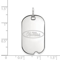 Sterling Silver Rhodium-plated LogoArt University of Mississippi Ole Miss Small Dog Tag Pendant view 2