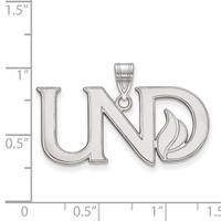 Sterling Silver Rhodium-plated LogoArt University of North Dakota U-n-d Large Pendant view 2