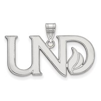 Sterling Silver Rhodium-plated LogoArt University of North Dakota U-n-d Large Pendant view 1