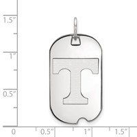 Sterling Silver Rhodium-plated LogoArt University of Tennessee Letter T Small Dog Tag Pendant view 2