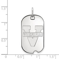 Sterling Silver Rhodium-plated LogoArt University of Virginia Small Dog Tag Pendant view 2
