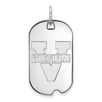 Sterling Silver Rhodium-plated LogoArt University of Virginia Small Dog Tag Pendant view 1