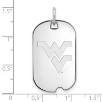 Sterling Silver Rh-plated LogoArt West Virginia University Small Dog Tag view 2