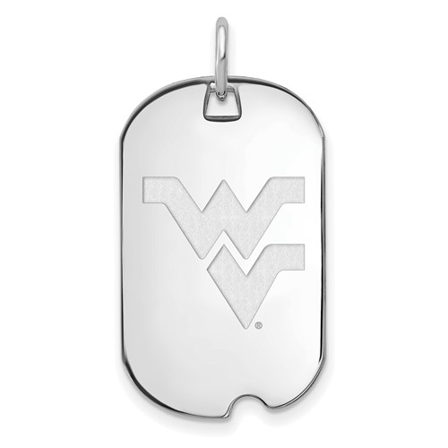 Sterling Silver Rh-plated LogoArt West Virginia University Small Dog Tag