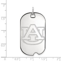 Sterling Silver Rhodium-plated LogoArt Auburn University Large Dog Tag Pendant view 2