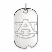 Sterling Silver Rhodium-plated LogoArt Auburn University Large Dog Tag Pendant view 1