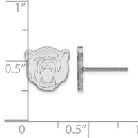 Sterling Silver Rhodium-plated LogoArt Baylor University Extra Small Post Earrings view 2